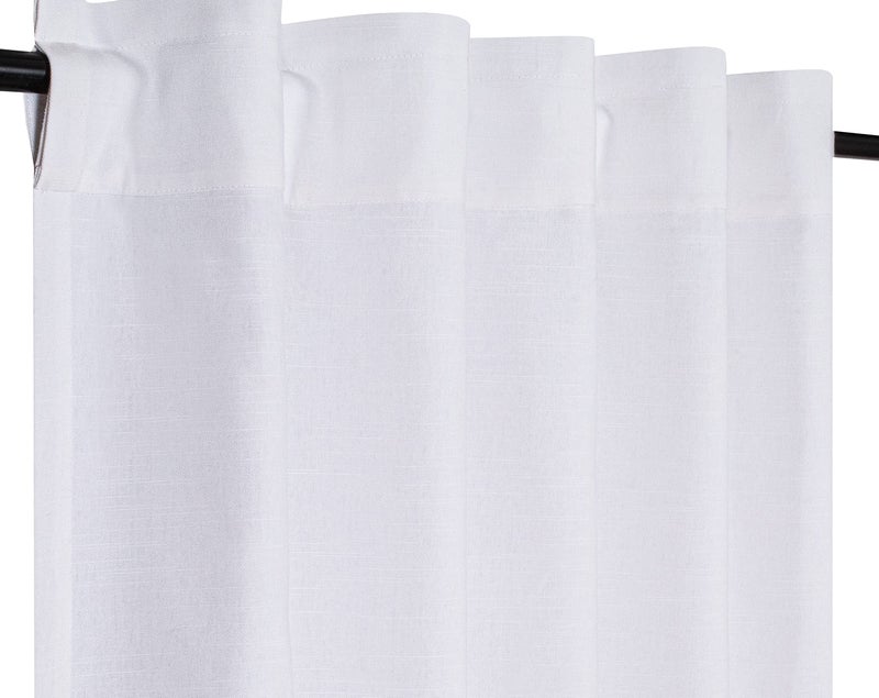 Light & Pro Lightnpro White Cotton Drapes 108 Inch Length - Set of 2 Tab Top Long Curtains for Living Room, Bedroom or Dining, 50x108 Light Filtering Farmhouse Curtain Panels, Soft & Breathable Window Treatment - Image 3